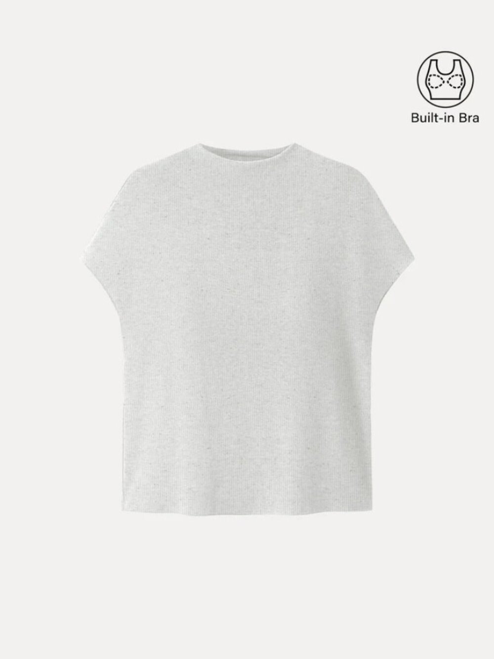 Essential Mockneck Short sleeves Bra Top - Heather Cloud White